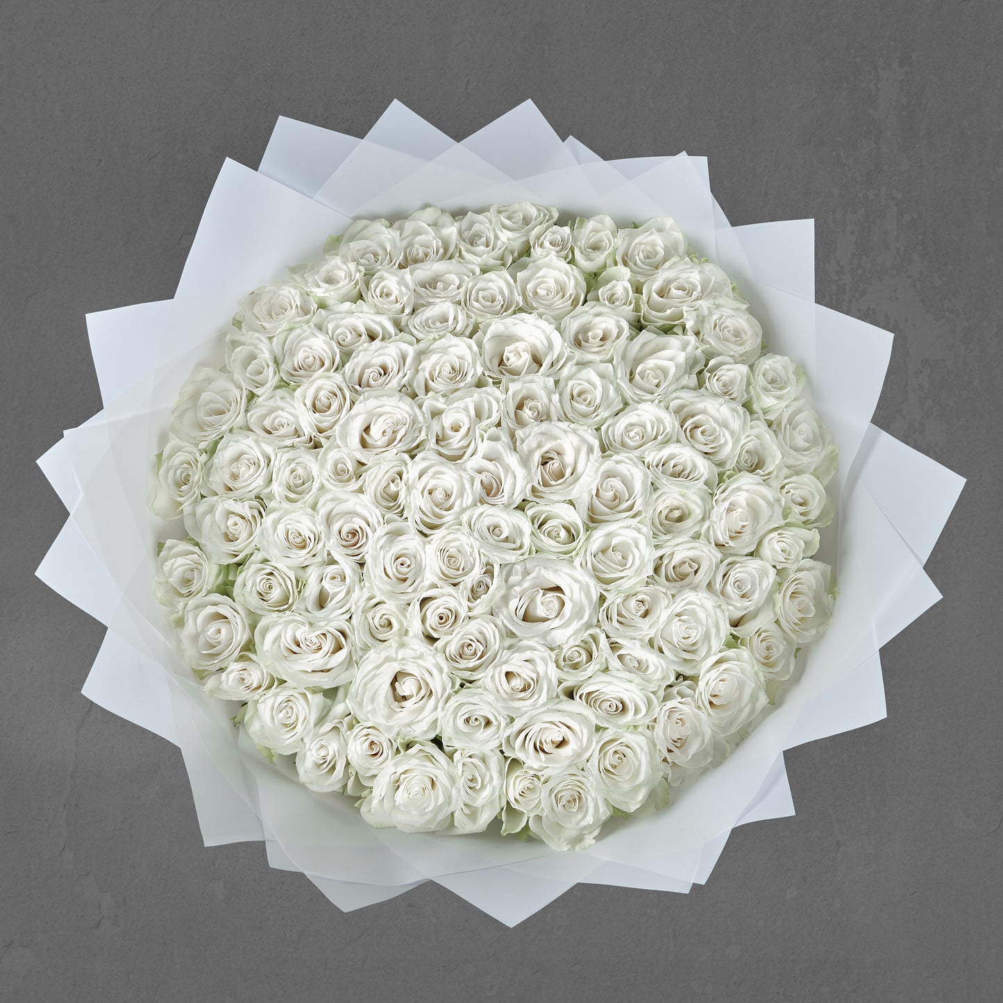 101 White Roses Floor Bouquet