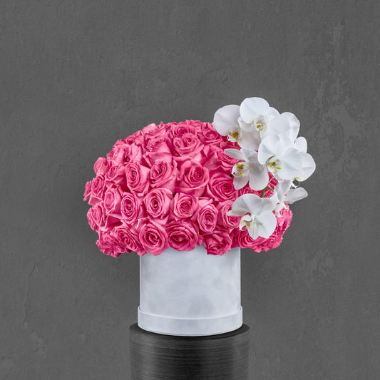 Pink Velvet Box Arrangement