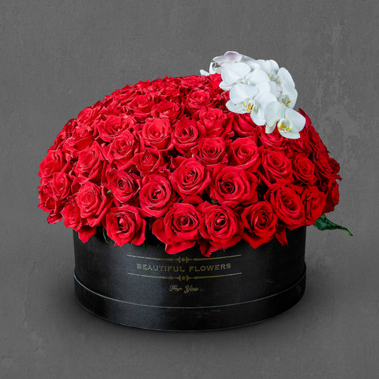 Red Velvet Luxe Box Arrangement