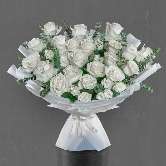 White Roses Serenade Bouquet